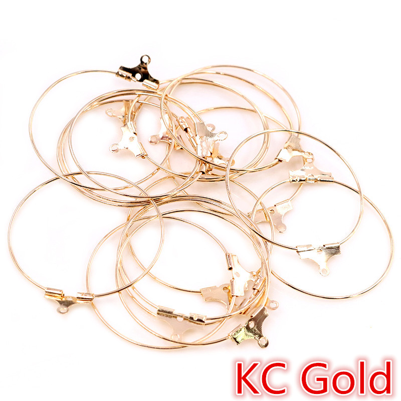 30 Uds 20 25 30 35 40 45mm pendientes de aro hallazgos círculo grande aros de alambre para oreja pendientes para DIY joyería suministros Accesorios: 20 mm / Rojo