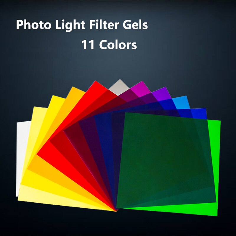 11 stks/set 30cm 11 Kleur Flash Speedlite Gel Filter voor Strobe Licht Fotografie Flash Studio Verlichting Transparante Flash Diffuser