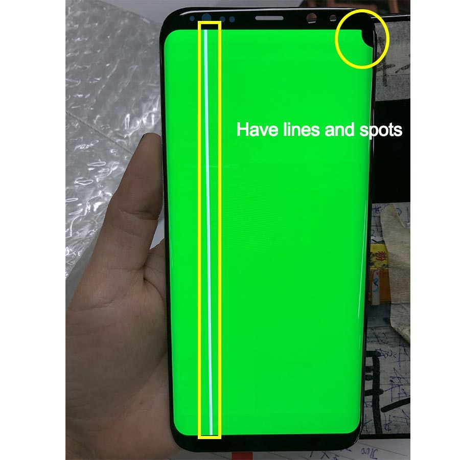 Para Samsung S8 pantalla táctil S8 Plus pantalla LCD para Samsung S9 Plus Pantalla de línea de banda LCD pantalla defectuosa del teléfono móvil