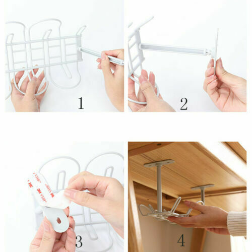 Home Living Room Storage Rack Under Desk Cable Management Tray Wire Cord Power Strip Adapter Organizer Shelf