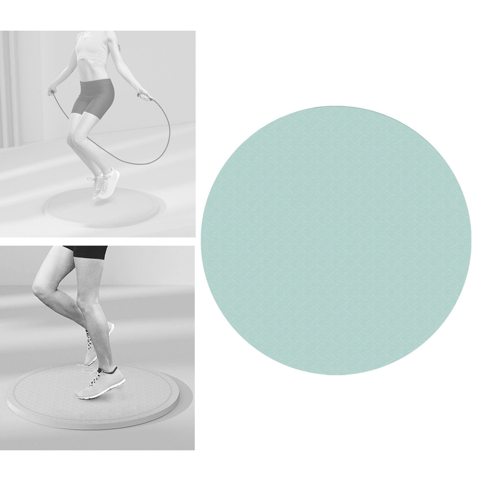 Round Exercise Mat High Density Shock Absorption Rope Skipping Buffer 8mm Thick 58cm Cushion Yoga Mat: green