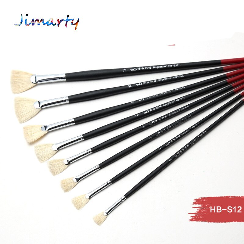 1pc ART Paint Brush Single inferior smooth double-color handle bristle pig hair brush tail Acrylic Oil painting brush
