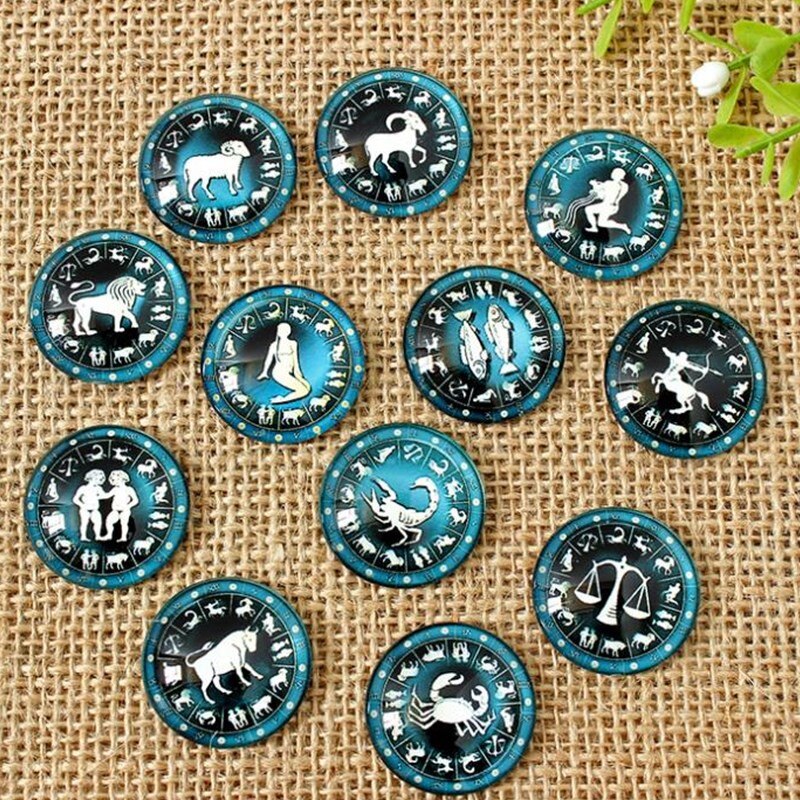 DIY Crafts Creativity 12 Constellation Mosaic Making Glass Crystal Mosaic Interchangeable Multi Color Cabochons