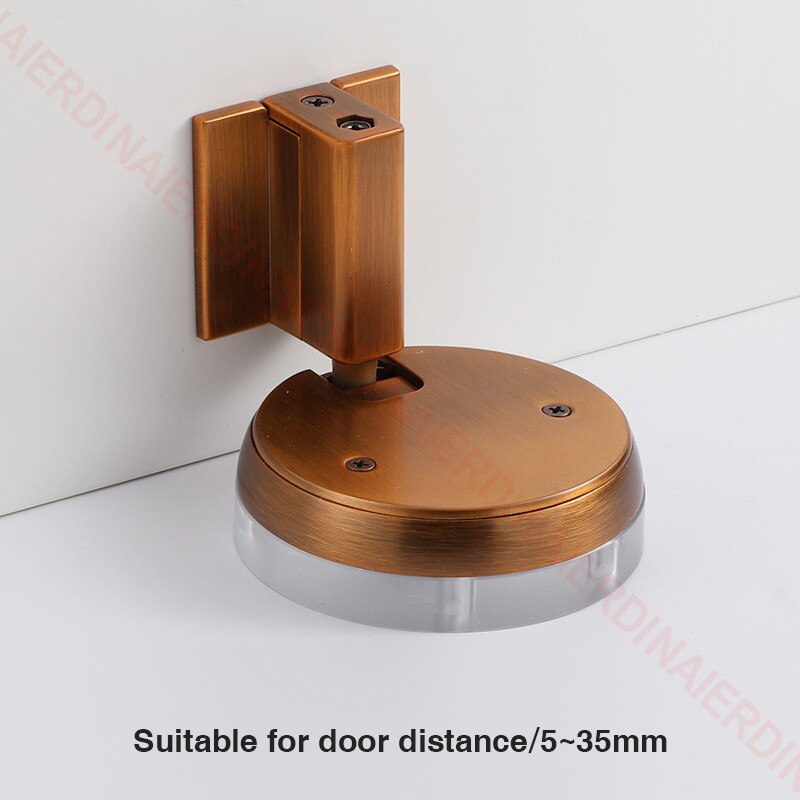 NAIERDI Windproof Mechanical Self-Locking Door Stopper With Adjustable Height Hidden Mounting Heavy Duty Door Stop Hardware: Heighten Yellow B