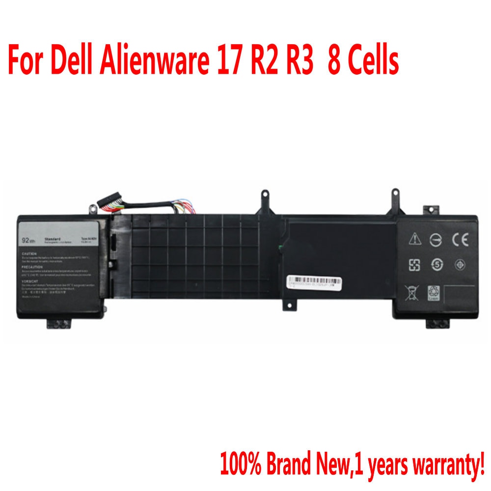 Høj kvali 14.8v 92wh 6 jhdv laptop batteri til dell alienware 17 r2 r3 serie ykwxx 5046j 8 celler