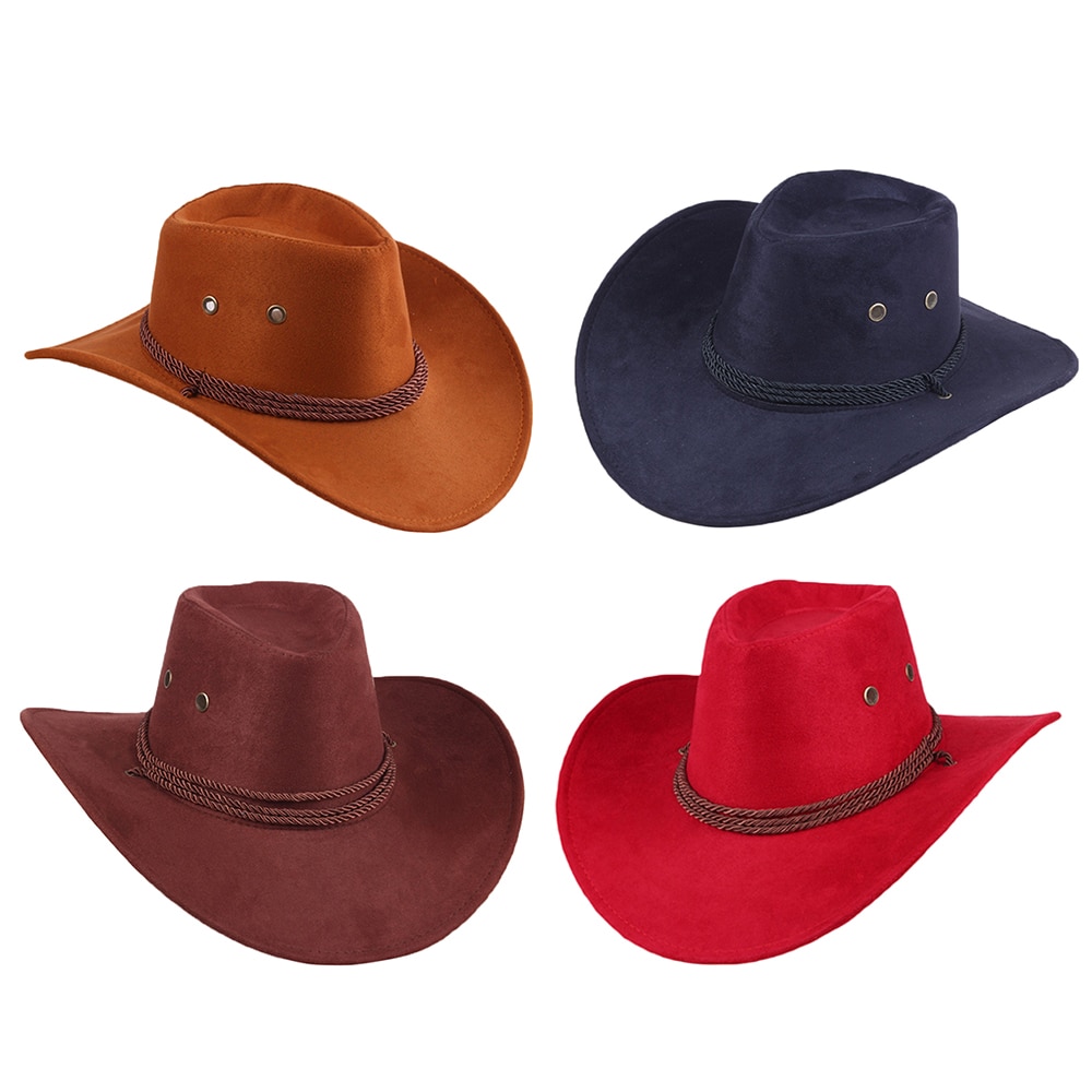 Retro Western Cowboy Cowgirl Hat Men Riding Cap Wide Brim Crushable