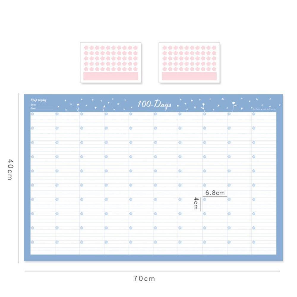 Year Wall Calendar with Colorful Dot Sticker 365 Days Learning Schedule Periodic Planner Year Memo Agenda Organizer Office