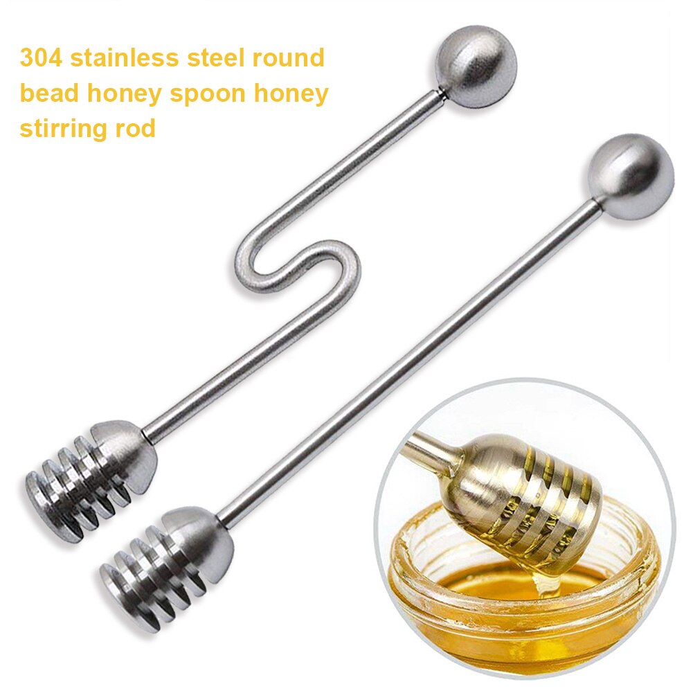 Rund perle spiral dyppe honning kaffe anti-rust 304 rustfritt stål rørestang kjøkkenverktøy dingser для кухни