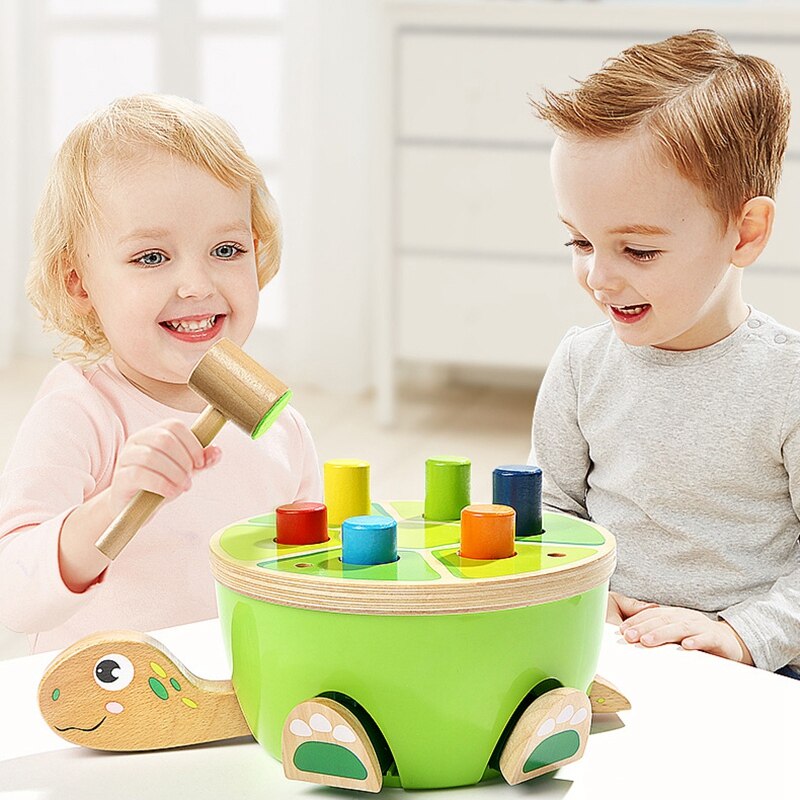 Wood Toys for Toddlers Learning Fine Motor Skills - Preschool Wooden Toys Hammering & Pounding Toys - for 2 Year Old Girl