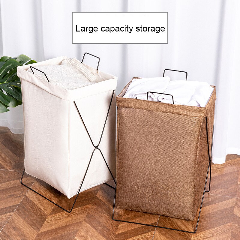 Foldable Fabric Hamper Household Laundry Baskets Removable And Washable Large Storage Bathroom Clothes Simple Storage Baskets