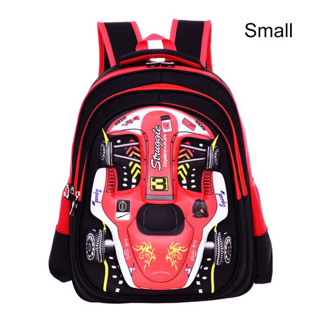 Sac à dos pour enfants sacs d'école primaire dessin animé 3D sacs d'école de voiture pour garçons filles enfants sac à dos sacs d'école Mochila Infantil: Red-S