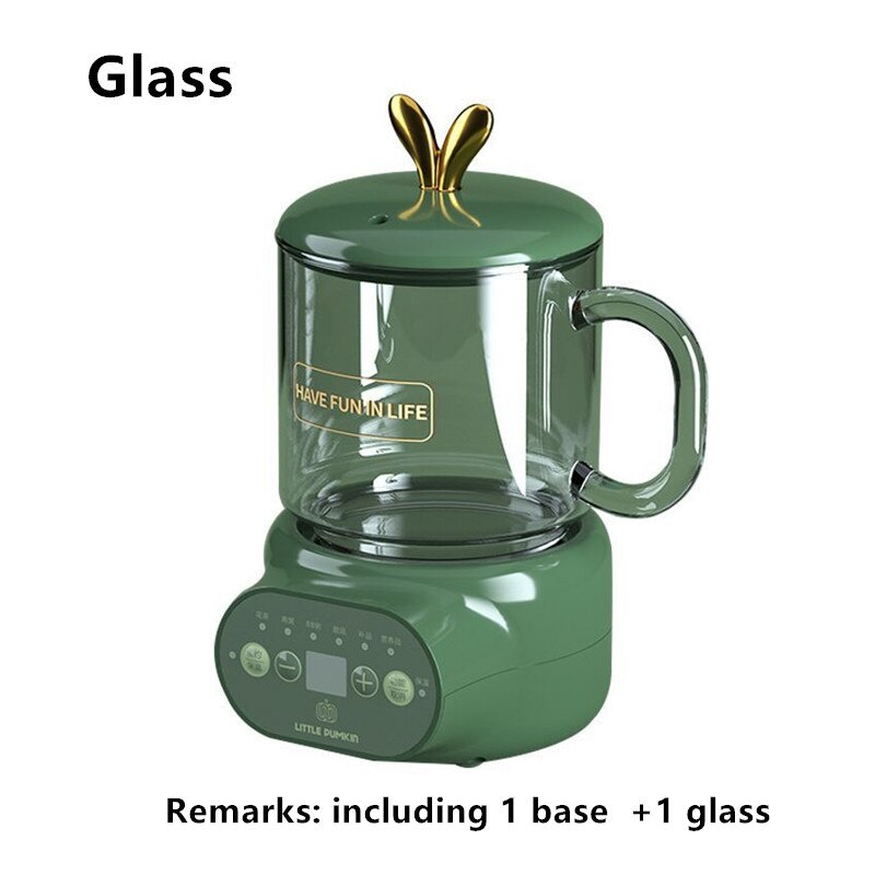 Mini cerâmica/vidro chaleira elétrica multifuncional reserva de controle temperatura pote saúde eletrodomésticos thermo pot bule: Glass