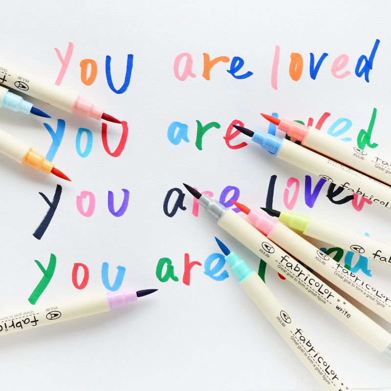 10 sztuk/partia Fineliner miękki pisak z pędzelkiem Sztuka kolorowe pisaki zestaw ołówki DIY robić kaligrafii napisz szkolne artykuły biurowe