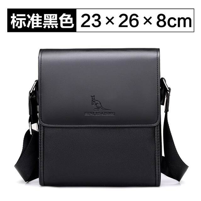 Mannen Crossbody Schoudertassen Pu Lederen Aktetas Voor Mannen Business Man Messenger Bag: 6601 black