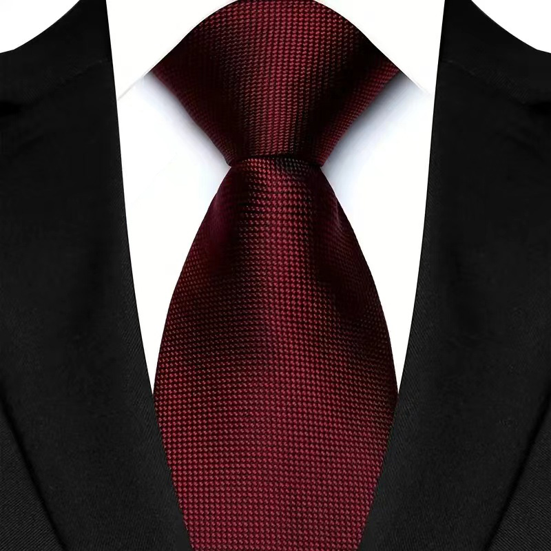 Cravate de luxe pour hommes, 8CM, couleur rouge, rayures à pois, couleur unie, Paisley, pour marié, tissée en Jacquard, pour fête d'affaires et de mariage: Ivoire