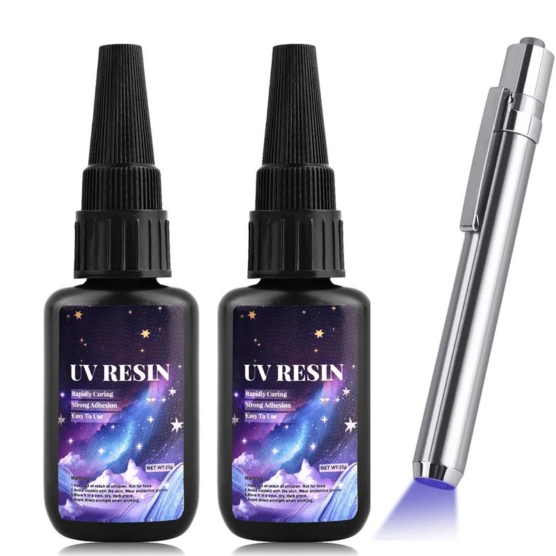 25/50g UV Glue UV Super Bonding & Welding Glue Set Quick Drying For Bonding Glass And Metal DIY Jewelry Making UV Repair Fluid: black