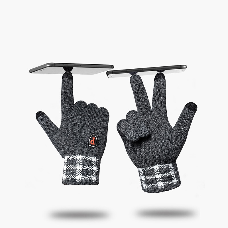 Moda dzianiny ciepłe rękawiczki zimowe męskie plus aksamitne grube rękawiczki wełniane rozciągać antypoślizgowe odporne na zimno konna rękawiczki robić ekranu dotykowego