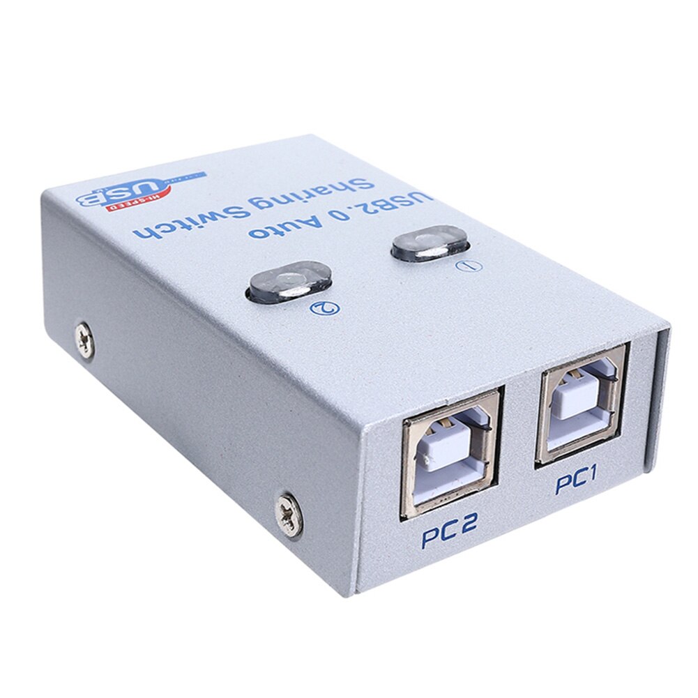 USB 2.0 PC Splitter Electronic Switch HUB Printer Sharing Computer Metal Device Automatic Scanner 2 Port Compact Adapter Box