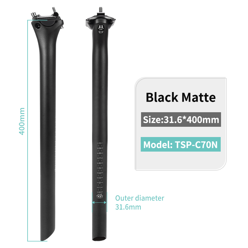 Toseek c70 sem logotipo selim de carbono peso leve 27.2/31.6mm preto fosco mtb bicicleta estrada espigão tubo assento peças da bicicleta: Borgonha
