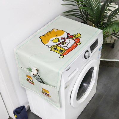 Japanse Stijl Lucky Cat Eenvoudige Wasmachine Deksel Waterdicht Koelkast Deksel Magnetron Stof Doek Handdoek Cover: 03