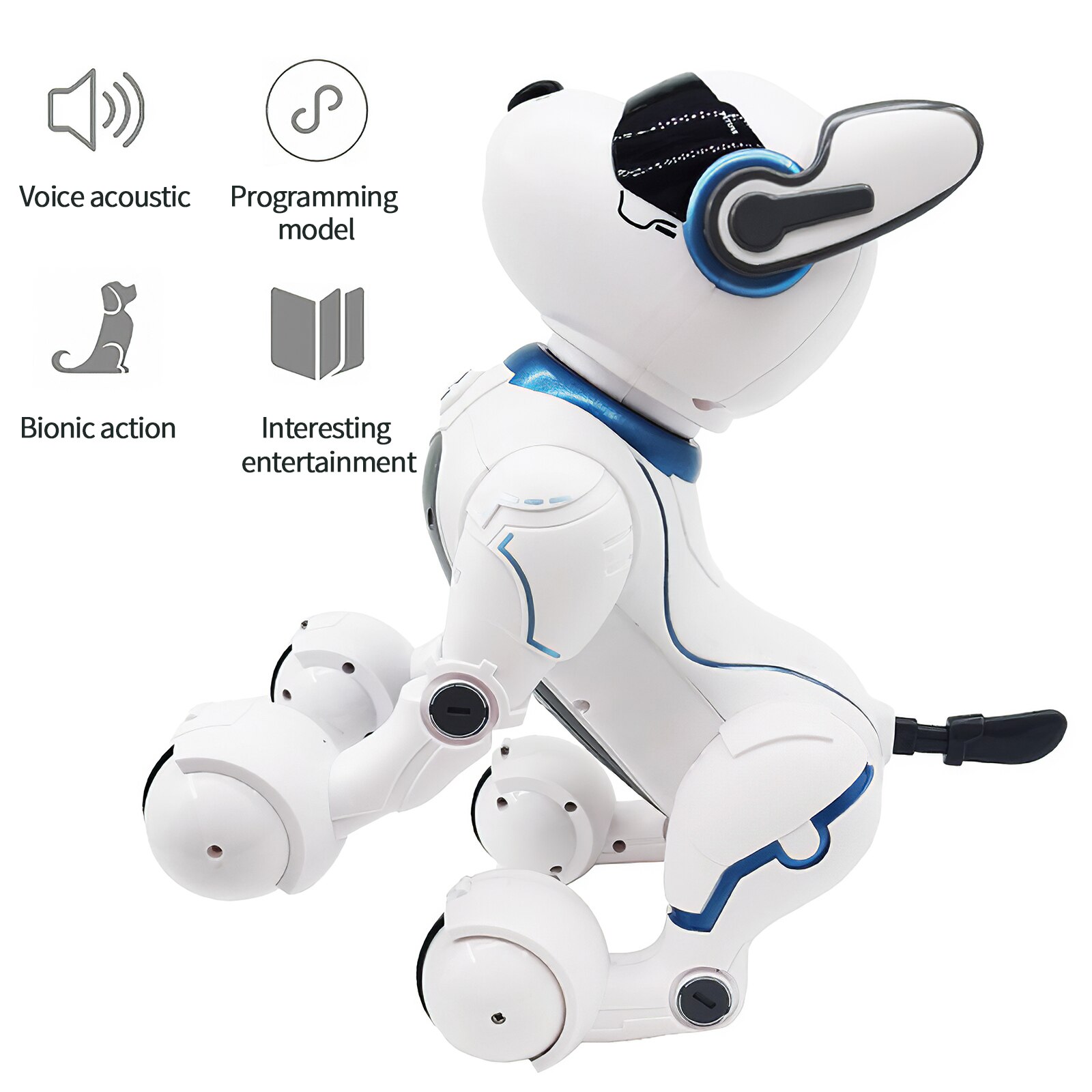 Fernbedienung Roboter Hund Spielzeug RC Kunststück Welpen Imitiert Ebene Geräusche Tänze mit Musik Roboter Spielzeug für freundlicher Jungen und Mädchen