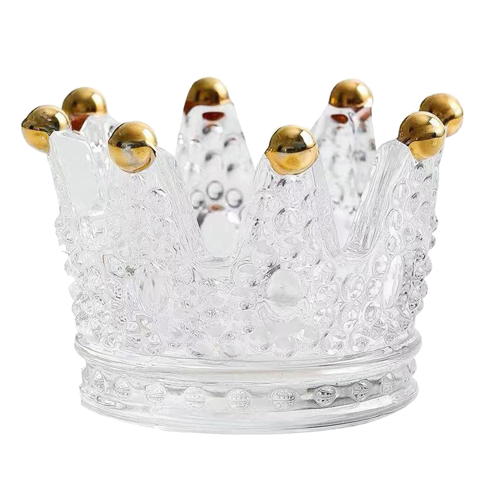 Crown Shaped Tea Light Candle Holders Modern Clear Glass