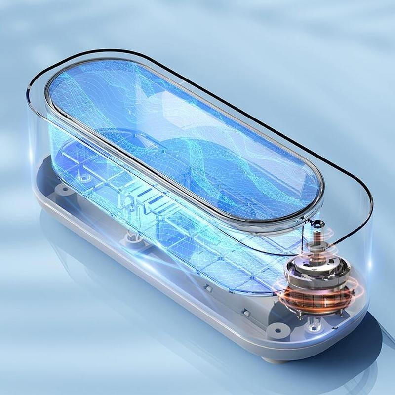 Máquina de limpieza por ultrasonidos, limpiador de lavado por vibración de alta frecuencia de 45000Hz, joyería, gafas, reloj, anillo, limpiador de dentaduras postizas