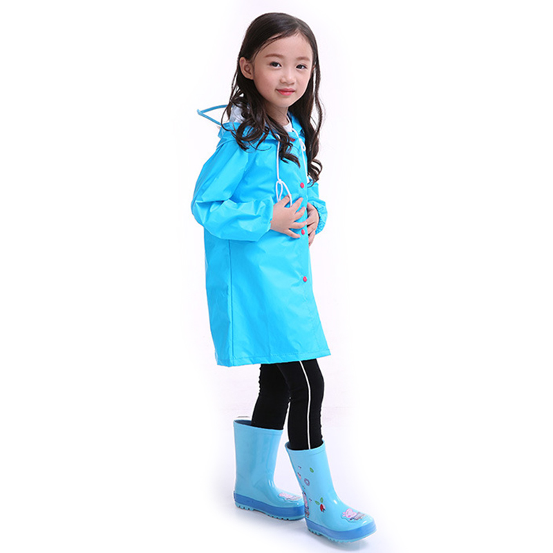 Baby Kids Regenjas Waterdichte Regenjas Kids Leuke Outdoor Hoodie Cartoon Kinderen Ondoordringbare Poncho Jongens Meisjes Regen Jas: Blauw / L