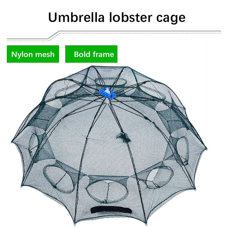 Trampa para cangrejos plegable, herramientas de pesca, red de pesca automática reforzada, jaula para camarones, trampa para peces plegable de nailon