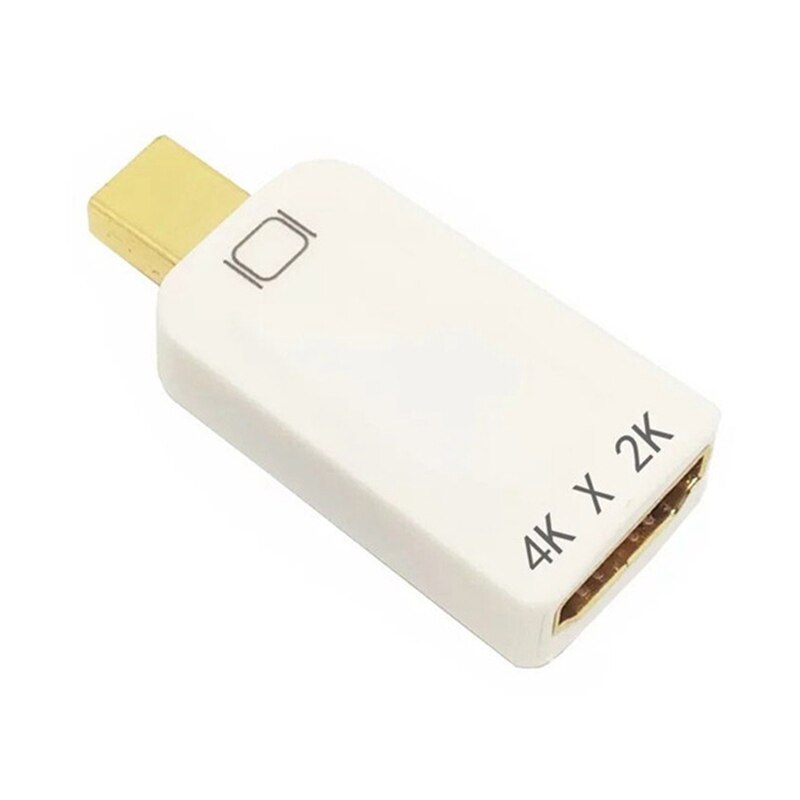 4Kx2K Mini DP to HDMI Adapter DisplayPort Male to Female HD 1080P HDMI Converter for Air Pro: White