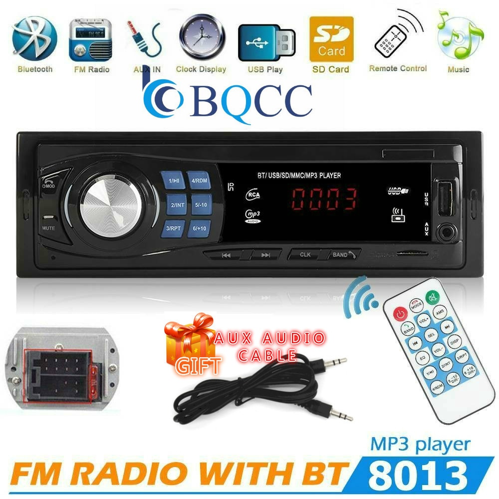 Autoradio Enkele 1Din Bluetooth Car Stereo Audio In-Dash Fm Aux Ingang Ontvanger Usb MP3 Radio Speler