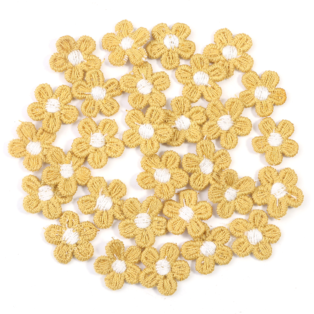 30Pcs Multicolor Flower Appliques Lace Floral Flower Embroidery Patch DIY Sewing Clothes Headwear Wedding Home Decorate Supplies: Laser Bright