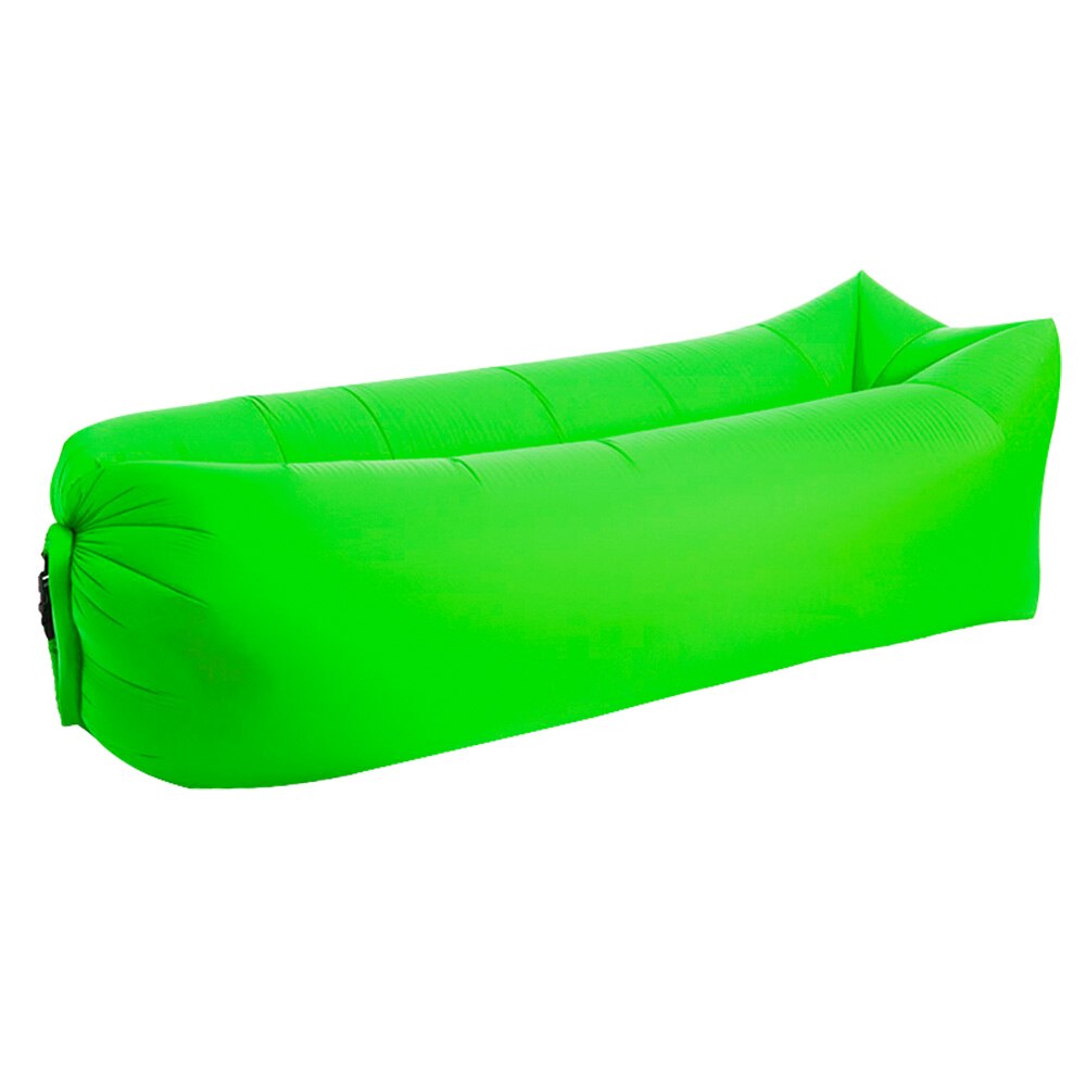 Hurtig oppustelig doven sovetaske laybag camping air sofa sovepose bærbar doven taske strand lounge seng stol nylon sovesofa: Frugtgrøn firkant