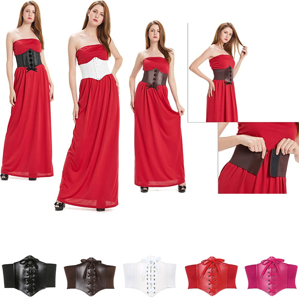 Corsé de cuero PU ancho para adelgazar, cinturón moldeador de cuerpo, cinturón de cintura, debajo del pecho, accesorios de construcción de cuerpo,