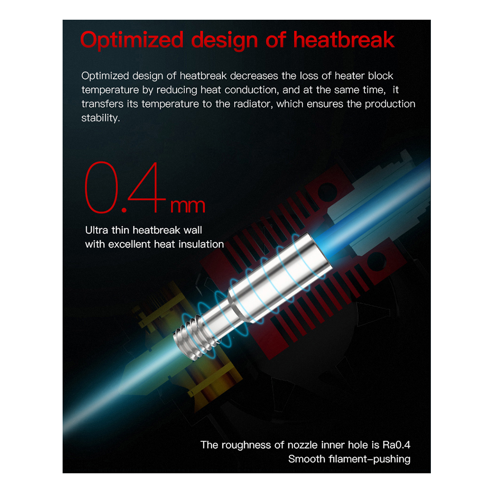 Originele Creality CR-6 Se Gemonteerd Volledige Extruder Hotend Kit Met Verwarming/Koeling/Leveling Systeem 0.4Mm Nozzle Verwarming blok