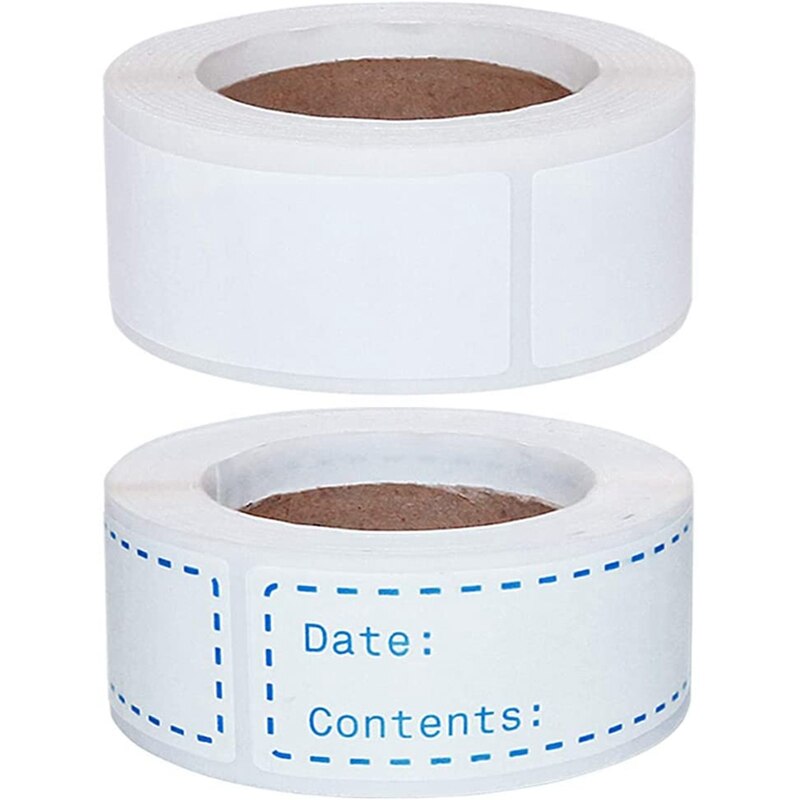 Étiquettes de Date de nourriture et étiquettes de congélateur vierges, ruban autocollant de réfrigérateur amovible pour la cuisine de garde-manger de récipient de préparation de repas
