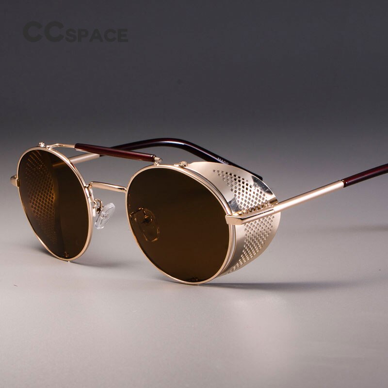 zml14 Retro Round Metal Sunglasses Steampunk Men Women Brand Glasses Oculos De Sol Shades UV Protection