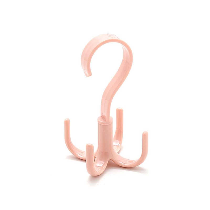 4-Klauwen Sjaal Hanger Plastic S-Haak Handtas Houder Ruimtebesparend Draaibaar Schoenen Riem Sjaal Opknoping Hanger S-Vormige Haken: 03 Pink