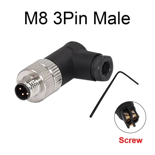Cloweit M8 Sensor Stecker Wasserdicht männlich & weiblich Stecker Gerade Winkel Schraube Gewinde Kupplung 3Stift 4p Tafel montieren Flansch buchse: Braun