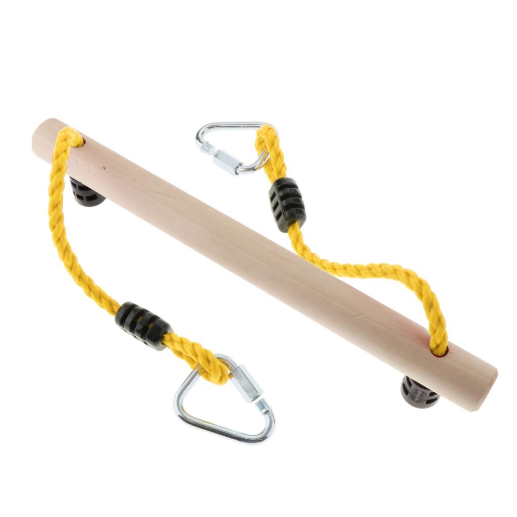 16 ''Trapeze Swing barra tarea pesada cuerda y gancho Swing Set accesorios, niños escalada marco varillas: Yellow