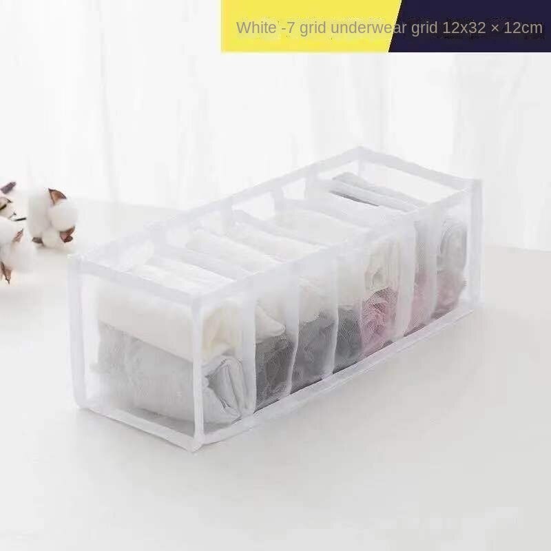 Ondergoed Sokken Opslag Boxs Bra Underpants Opvouwbare Divider Drawer Closet Organizer Huishoudelijke Kleding Opslag Sorteren Gereedschap: white 7 grid-A