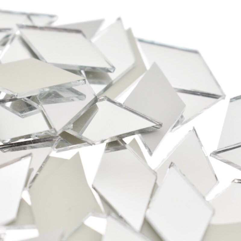 100 Uds en forma de diamante de cristal espejo de mosaico de azulejo a granel casa manualidades decoración DIY accesorio pared arte suministros