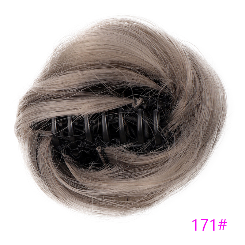 Women's Claw clip Hair Buns Synthetic Curly Chignon Ombre Claw Hair Messy Buns Updo claw Clip In Hairpiece For Women: P4/27