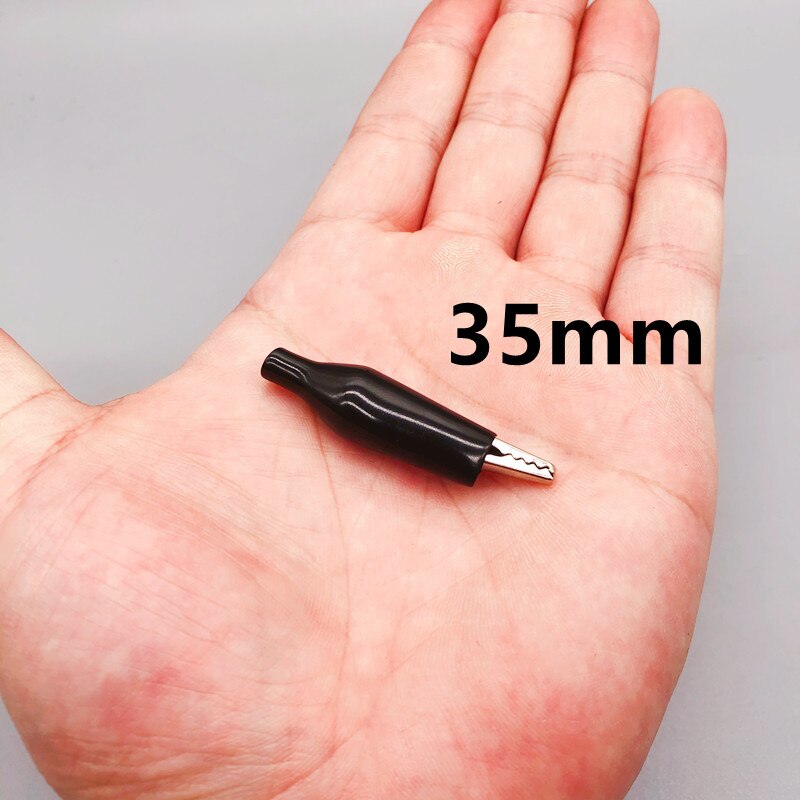 10pcs crocodile clip electronic DIY electric clip double-headed clip test clip power wire connection line accessory jumper: 3.5cm black