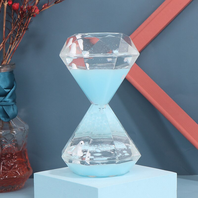 De Diamantes reloj de arena temporizador de descompresión fuga de aceite de cristal gota de aceite acrílico artesanía: BL