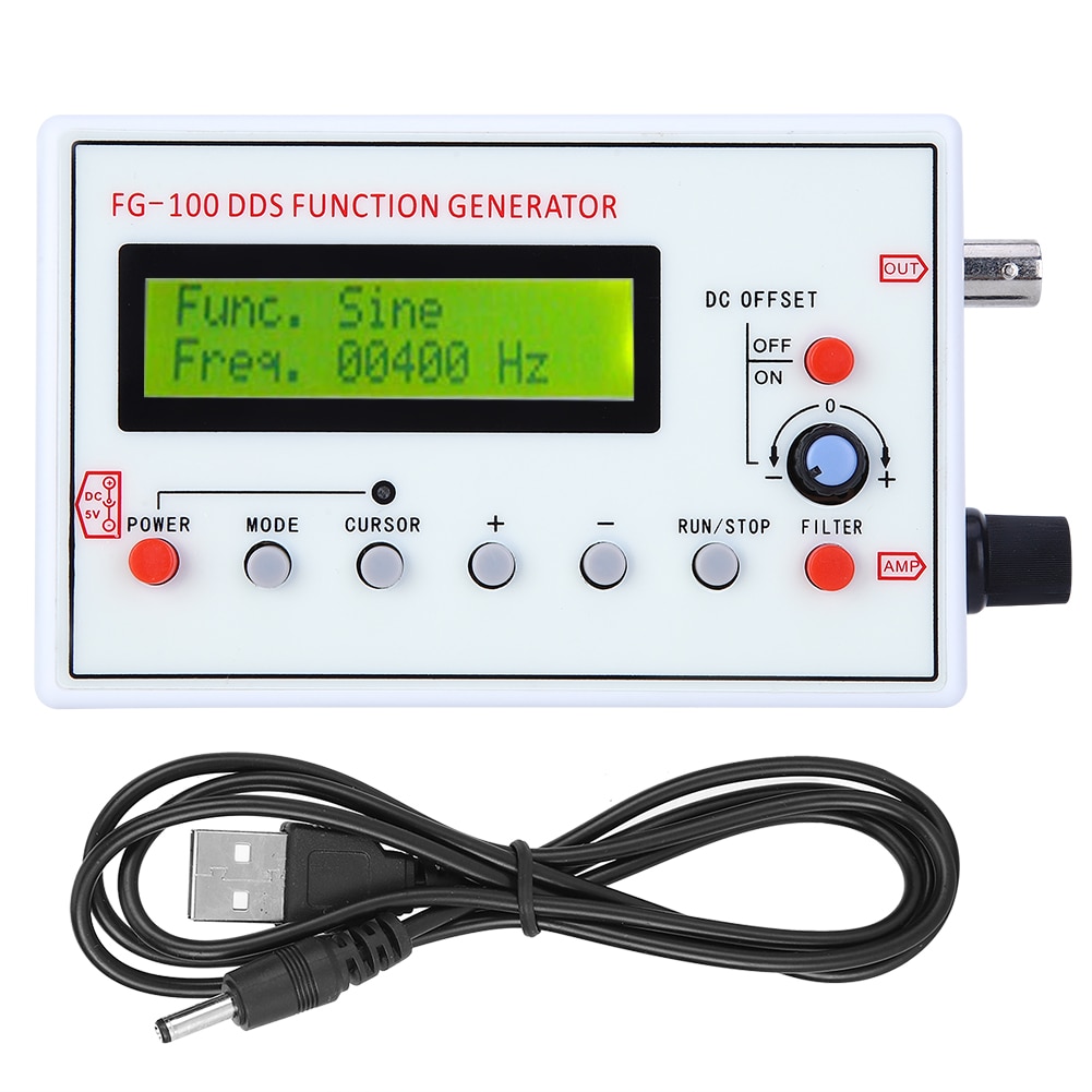 Fg -100 digitale dds funktion signalgenerator sinus / firkant / trekantet / savtand bølgeform frekvens tæller signal kilde generator