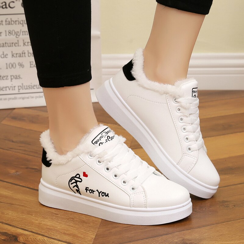 Winter Schoenen Vrouwen Wig Mand Alle-Match Ronde Neus Ondiepe Mond Vrouwelijke Schoenen Casual Sneaker Sport Jurk Effen stof