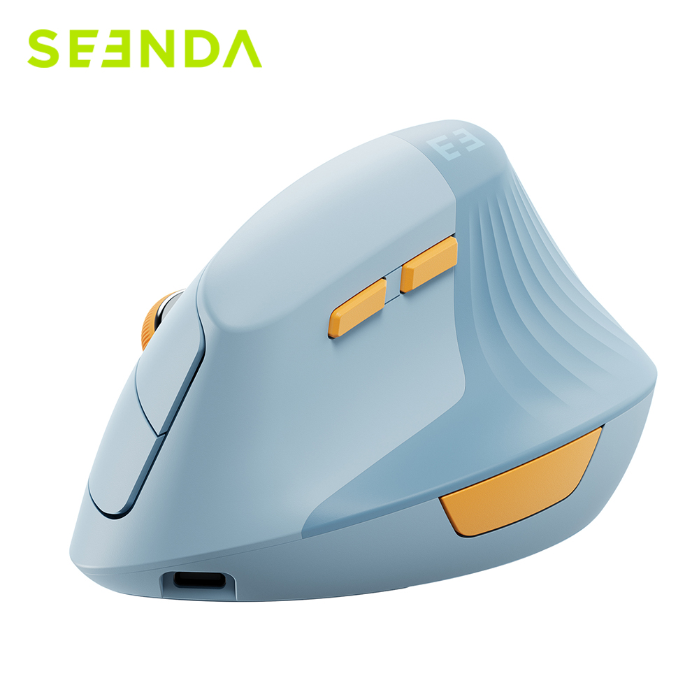 Seenda Pionowa mysz bezprzewodowa typu C z możliwością ładowania Ergonomiczna mysz USB i typu C do laptopa PC MacBook Windows Android