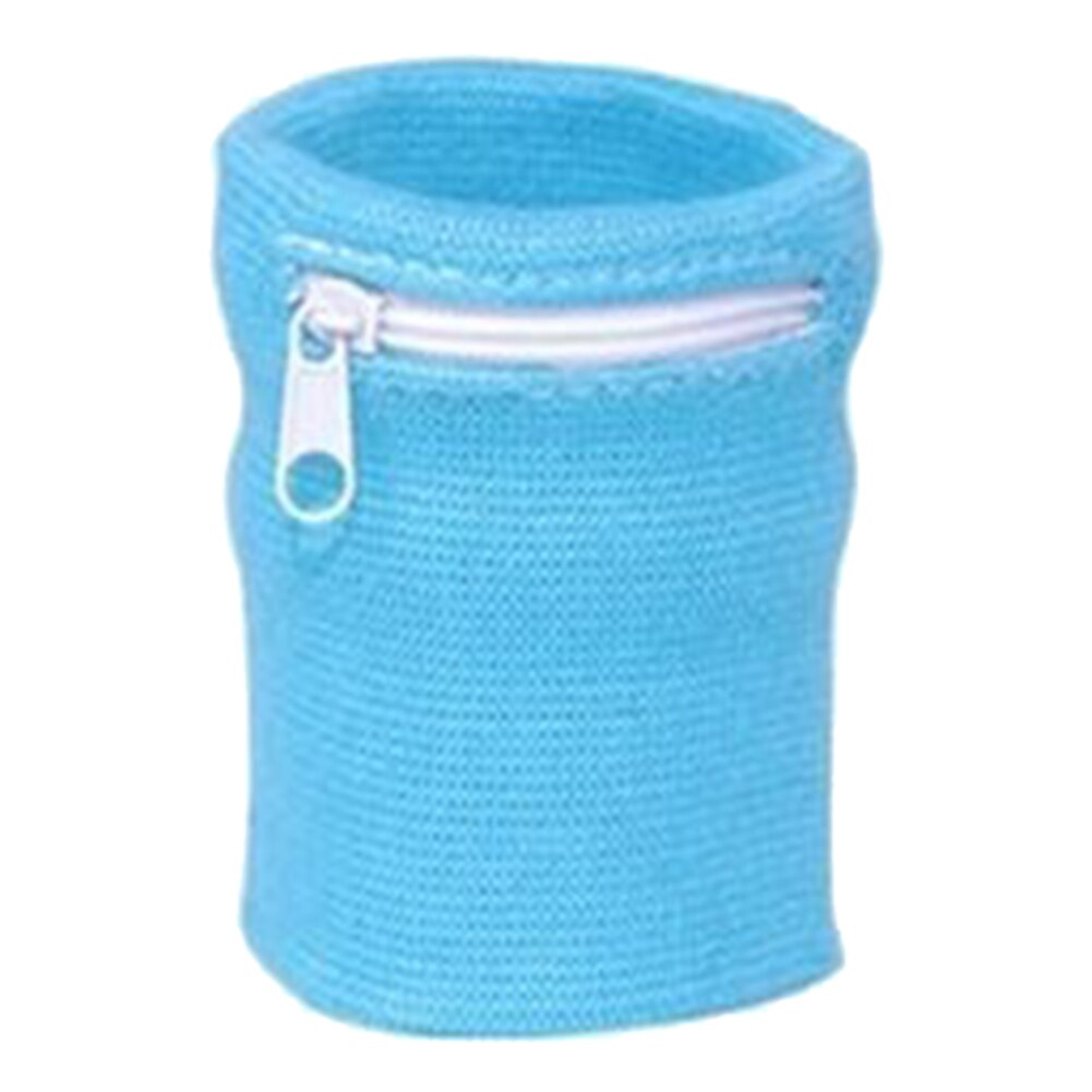 Poignet portefeuille pochette brassard sac pour clé carte sac de rangement étui bracelet bandeau femmes sac Sport fermeture éclair monnaie porte-monnaie: Sky Blue