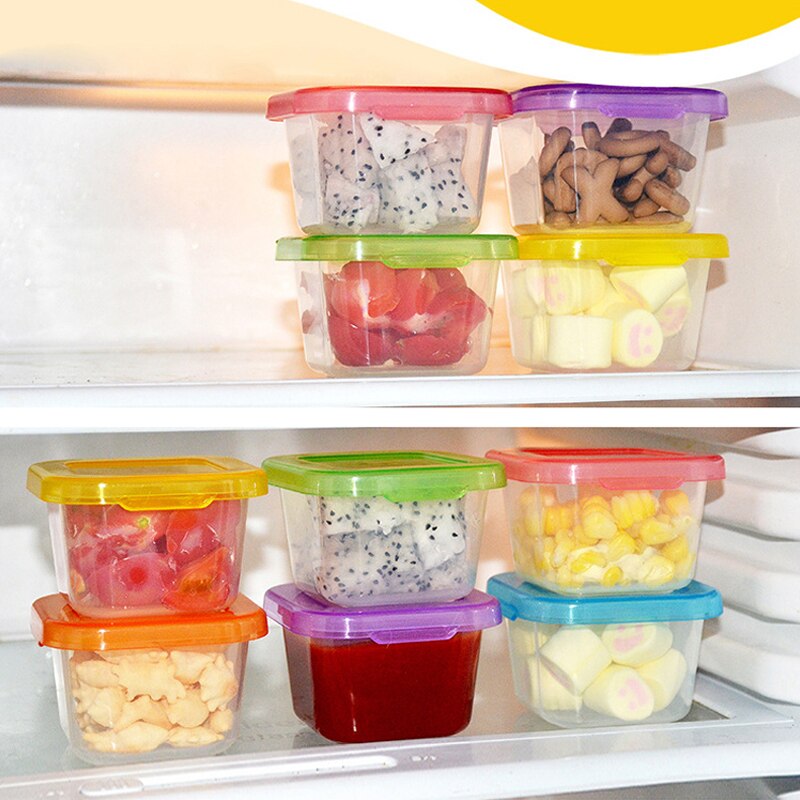 Small Grid Dessert Fruit Separate Storage Frozen Box Complementary Food Box Fresh-keeping Box Baby food supplement storage box